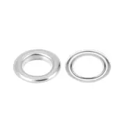 100 Sets 10mm Hole Metal Grommets Eyelets Silver Tone for Fabric Leather Canvas