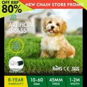 OTANIC Artificial Synthetic Grass Fake Lawn Turf Plants 10-60SQM Roll 45mm