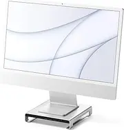 Satechi Type-C Aluminum Monitor Stand Hub with USB-C Data, USB 3.0, Micro/SD Card Slots & 3.5mm Headphone Jack - For Apple Studio Display, iMac M1, iMac, iMac Pro (Silver)