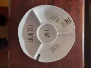 2024 Rae Dunn 100% Melamine Chip and Dip Plater YUM CRUNCHY TASTY SALTY