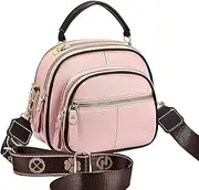 [Generic] Coefficienta Classic Multifunctional Compartments Adjustable Wide Shoulder Strap Leather Bag, for Traveling