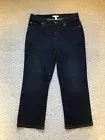 Eileen Fisher Organic Cotton Stretch Cropped Boot Cut Navy Jeans Sz 8 $139