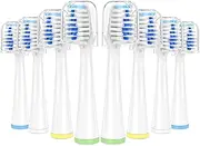 Oralphi 8 Pack Toothbrush Replacement Heads for Waterpik Sensonic Complete Care CC-04CD010-1, and for Waterpik Sensonic Electric Toothbrush STW-03W020/STW-03W027, with Cover for White STWB-3WW-B
