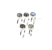 Wholesale 5PC 925 Solid Sterling Silver Labradorite Ring Lot q435