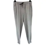 OUI Hose Stoffhose Damen Jogg Pant Style Grau Gummizugbund Knöchel NP129 Neu