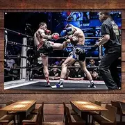 Muay Thai VS Boxing Art Poster Wall Charts, Combat Sports Wall Art Decoration Banner Wall Hanging Flag For Gym Fighting Hall A1