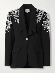 [Zuhair Murad] Zuhair Murad - Embellished Crepe Blazer - Black - FR 38 FR 38 Black