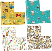 Healvian Sets Diy Boys and Girls Wrapping Paper Animal Patterns for Birthday Book Cover Paper Pcs