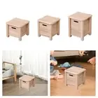 Wooden Step Stool with Drawer Small Footstool Change Shoe Stool Garden Display