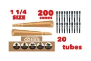 Zig Zag unbleached 1 1/4 size pre rolled cone + philadelphia tube