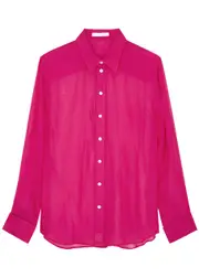 Helmut Lang Sheer Silk-chiffon Shirt - Pink - M (UK12 / M) M (UK12 / M)