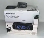 NIB BROOKSTONE Digital Alarm Clock with QI wireless charging