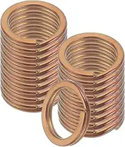 uxcell 20pcs Split Keychain Rings, 15mm Round Flat Keyrings Stainless Steel Open Key Chain Ring Dog Tag Rings for DIY Keychain Craft Lanyard, 1.5mm Thick, Rose Gold