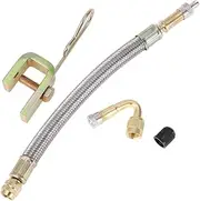 X AUTOHAUX 1 Set 45 Degrees Copper Tire Valve Extension with Durable Stainless Steel 180mm Tyre Valve Stem Extender for Car Motorcycle RV Truck Bike
