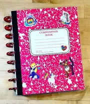 BRIGHT PINK Composition Book w Stickers Cover Set 4 use w/ HAPPY Planner-