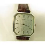 ੈ✿ 精工錶 SEIKO 女用石英方型錶 MADE IN JAPAN 日本製 原廠皮錶帶 大二針精確計時 米白色細紋錶面