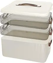[avitong] 3-Layer Medicine Storage Box, Large Capacity First Aid Organizer with Handle, Moisture-Proof & Dustproof, Multi-Purpose Plastic Storage Container for Medicine, Cosmetics,Household Essentials
