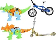 Abaodam Finger Bikes Scooters Set Dinosaur Toys Boys and Girls Mini Toys Suction