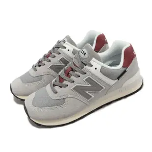 【NEW BALANCE】休閒鞋 574 男鞋 女鞋 灰 紅 麂皮 情侶鞋 復古 經典 NB(U574KBR-D)