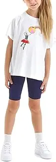 Diadora Girls' JG Set SS Sport Art, optical white, X-Small