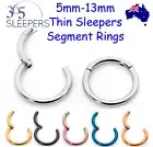 1 Pair 365 Sleepers 18G Steel 5mm-13mm Hinged Hoop Earrings Segment Rings