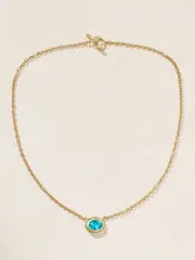 [Octavia Elizabeth] Octavia Elizabeth - Horseshoe Bay 18-karat Recycled Gold Apatite Necklace - Turquoise - One size One size Blue