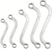 AIMALL 5-Piece S-Style Double-Ended Ring Wrench Set – U-Shaped C-Shaped Two-Way Wrenches with Curved Handle, Dual-Purpose Allen Wrenches