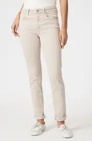 Mavi Jeans Kathleen Mid Rise Slim Jeans in Beige Flex Blue at Nordstrom, Size 28 X 30
