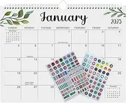 2025-2026 Monthly Wall Calendar - Twin-wire Planner Calendar - Decorative Schedule Planning Supplies, 18-Month Twin-Wire Wall Planner for Living Room
