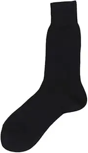 fukuske(福助) Fukusuke 03890W Men's Socks, Formal Dress, Crew Socks, 1 Pair Set, Plain, Cotton Blend, Black, Fukusuke