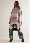 Free People Off The Shelf Maxi Top Sweatshirt Reversible Slits Mauve Chalk M NWT