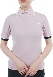 [JUN & ROPE] Jun & Lope ERM75000 Women's Knit, Needle-less Rib Collar, 5/4 Sleeve Line Knit