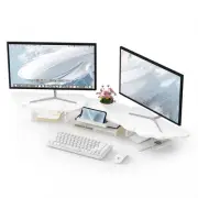 Dual Monitor Stand Riser, Wing-Shaped Sturdy Desktop Wood Stand for 2 Monitor...