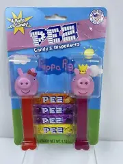 PEZ PEPPA PIG COMBO SET w/ Princess Peppa & Red Bow & 4 Rolls of Candy NEW__