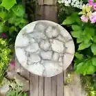 "White Agate Round Coffee Table - Stunning Hallway Centerpiece & Unique Home Top