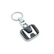 Keyring for Honda (Black) Car Logo Metal Styling Key Chain "Double Sided" T1