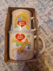 Care Bears Rainbow Clouds Collectors 2 Mug Set Ceramic 9oz & 16oz Brand New