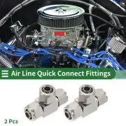 Push to Fittings 8mm / 5/16" T Type Air Quick Connector Silver Tone