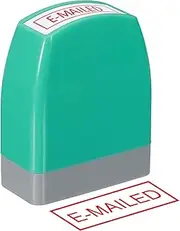 uxcell E-mailed Notice Stamp Self Inking, Red Ink Refillable Office Business Stamp Pre Inked Stamper, Green
