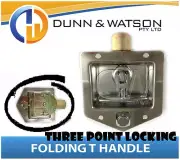 Three Point Locking Recessed Folding T Lock / Handle (3, Drop T, Trailer)