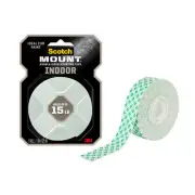Indoor Double-Sided Mounting White Tape, 1 in x 125 in (10.4 ft), Features 3M...