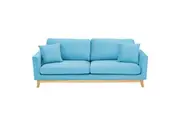 Sarantino 3 Seater Faux Velvet Wooden Sofa Bed Couch Furniture - Blue