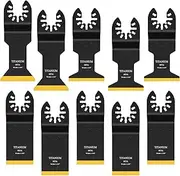 [JTWEB] Titanium Oscillating Tool Blades, 10PCS Multi-tool Blades for Metal, Wood, Plastic, Fits Dewalt, Milwaukee, Bosch, Dremel, Rockwell