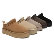 AUSTRALIAN SHEPHERD® UGG Boots Low Cut Ankle Classic Platform Nano - Black / AU Ladies 9 / AU Men 7 / EU 40
