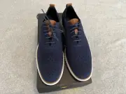 Cole Haan 2 ZEROGRAND Stitchlite Wingtip Oxford Shoes Blue Gray C27569 Men's 11