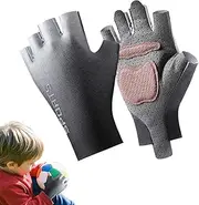 [Generic] Kids Workout Gloves - 2X Kids Fishing Gloves Half Finger Designed - Mens Fitness Accessories, Non-Slip Fingerless Skateboard Mittens for Outdoor Sports