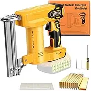 Cordless Nail Gun For 20V MAX Battery, 18GA 5/8 to 1-1/4 Inch, 2 in 1 Brad Nailers, Brushless Motor, 2 Mode, Lightweight and Ergonomic for Home Improvement (Yellow)