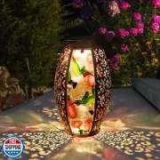 Solar Lanterns Outdoor Light Waterproof Hummingbird Garden Glass Decor Light