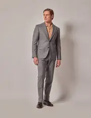 Hawes & Curtis Grey Italian Flannel Wool Slim Fit Suit | 1913 Collection Size: One Size