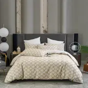 CottonMore 100% Cotton Cut Flower Craft Yellow Patchwork Quilt Doona Duvet Cover Set - Queen